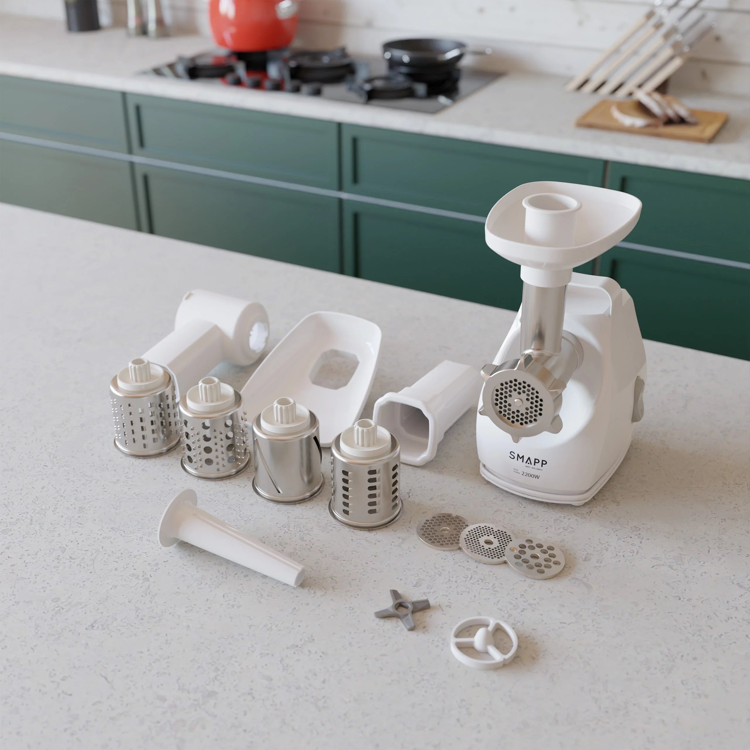 Maszynka do mielenia z szatkownicą 490.81 Biała SMAPP – kuxaro 4